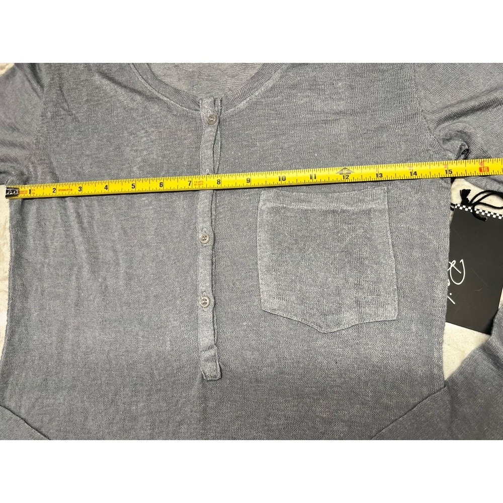 Rails Bluish Gray Long Sleeve Henley Shirt with Pocket Made in USA Size M - Picture 7 of 8